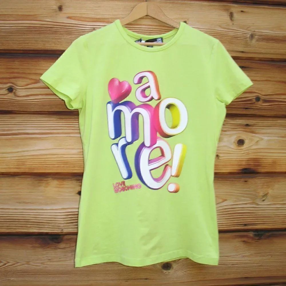 NWT Love Moschino Amore Stretch T Shirt Top